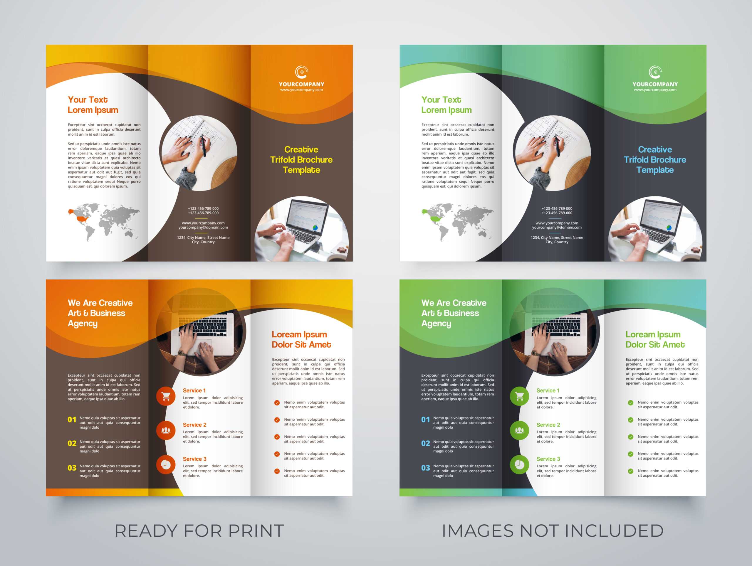 Creative Trifold Brochure Template. 2 Color Styles №80614 Pertaining To Membership Brochure Template