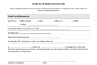 Credit Card Authorization Form Templates [Download] pertaining to Authorization To Charge Credit Card Template
