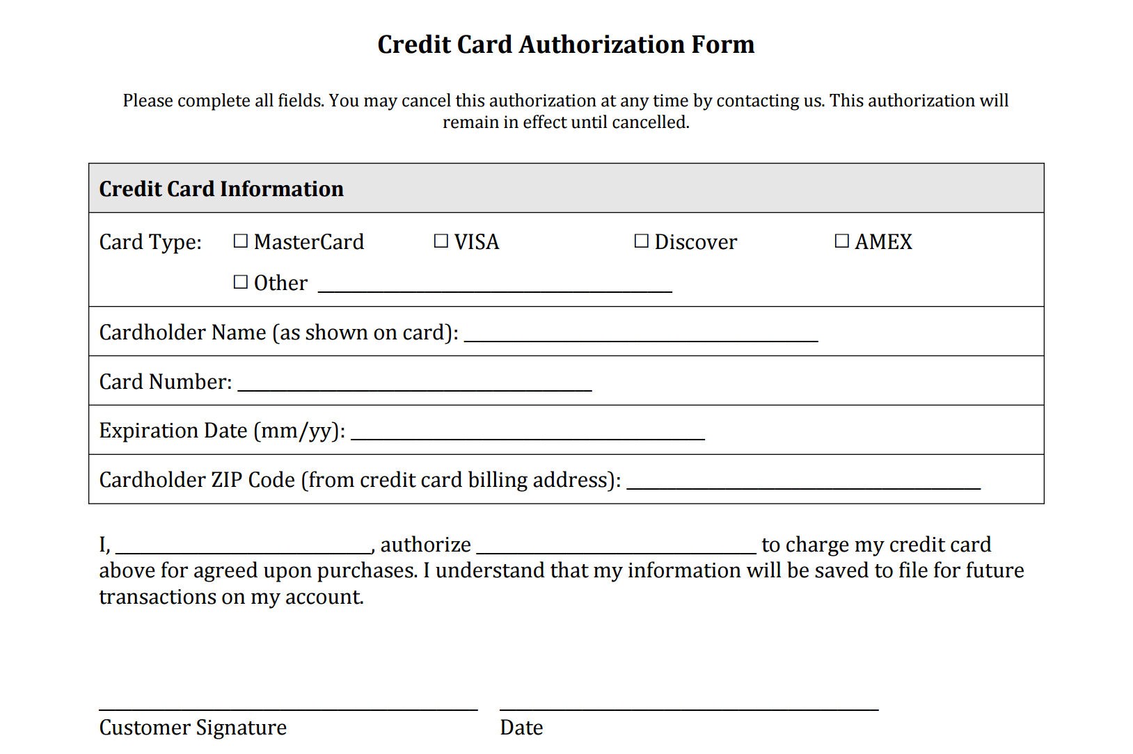 Credit Card Information Form Template – Dalep.midnightpig.co Regarding Credit Card Payment Form Template Pdf