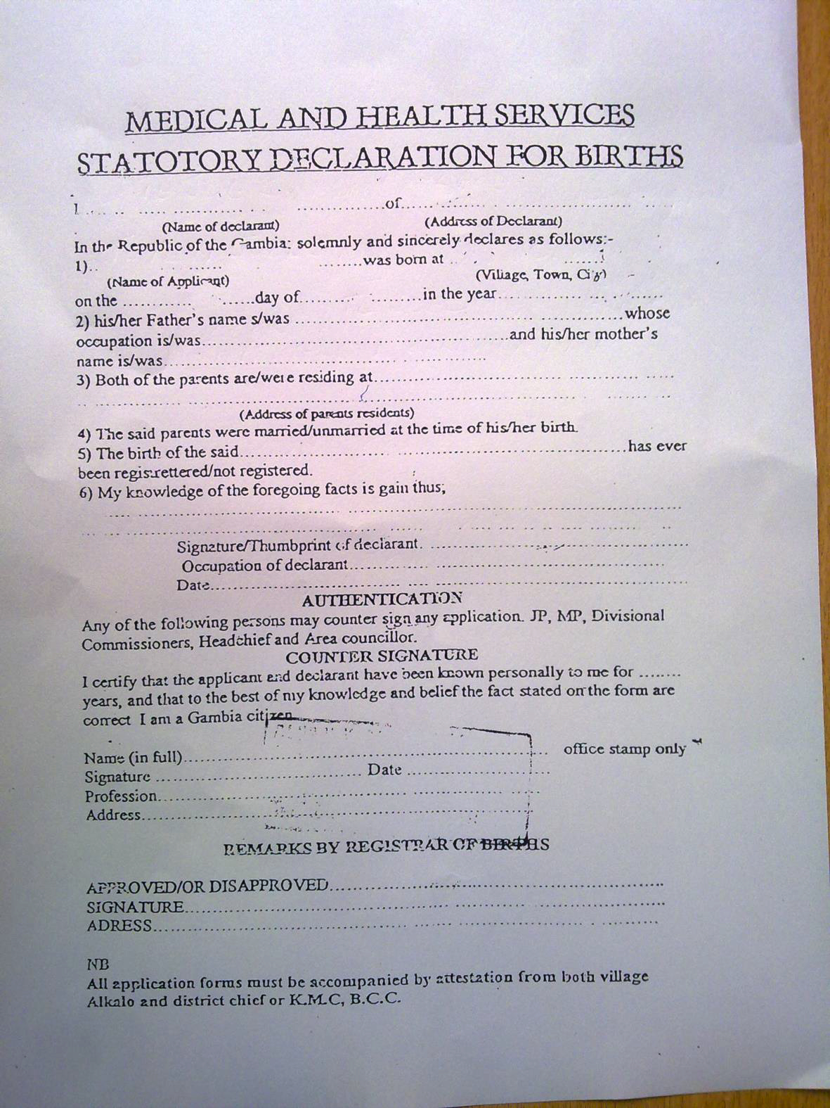 Crvs – Birth, Marriage And Death Registration In Gambia Intended For South African Birth Certificate Template