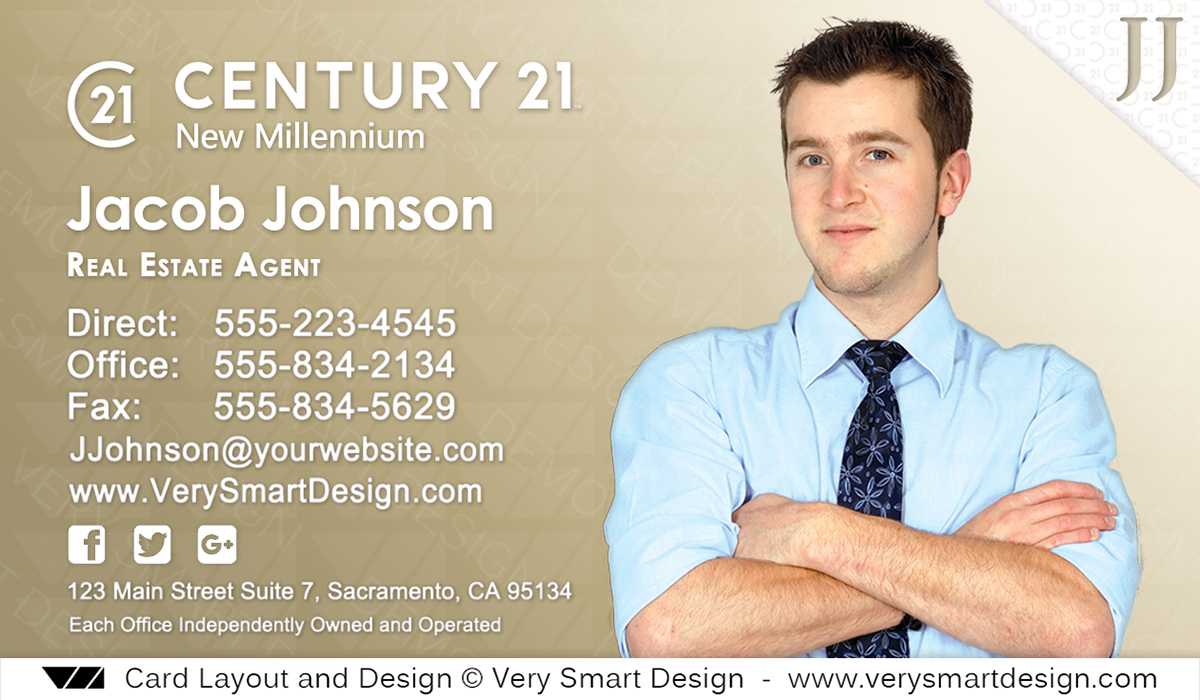 Custom Century 21 Business Card Templates With New C21 Logo 7D Within Real Estate Agent Business Card Template