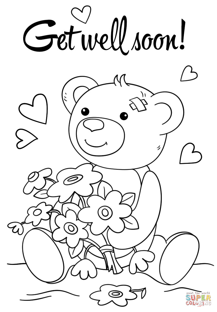 Cute Get Well Soon Coloring Page | Free Printable Coloring Pages Pertaining To Get Well Soon Card Template