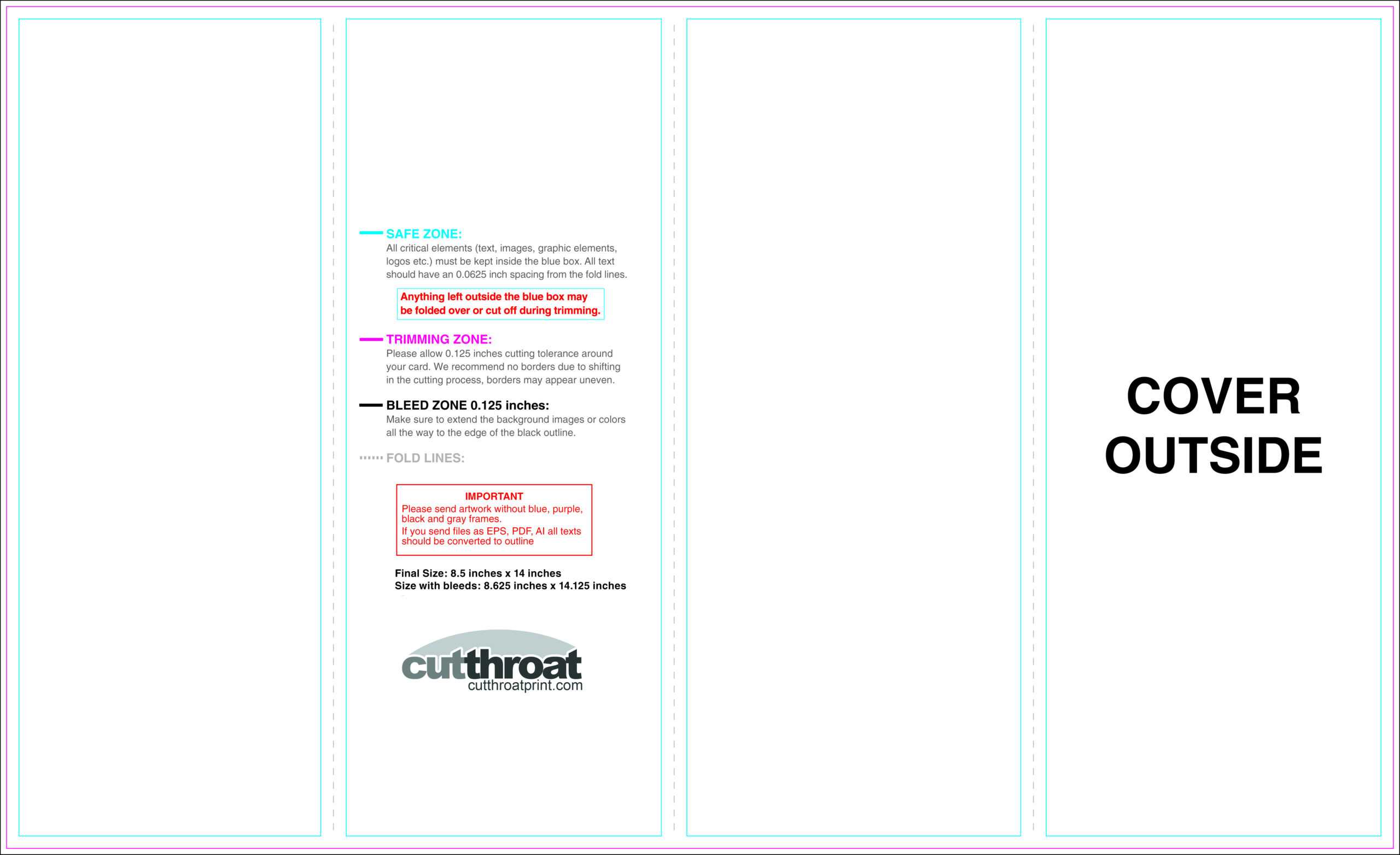 Cutthroat Printcustom Brochure Printing For Quad Fold Brochure Template