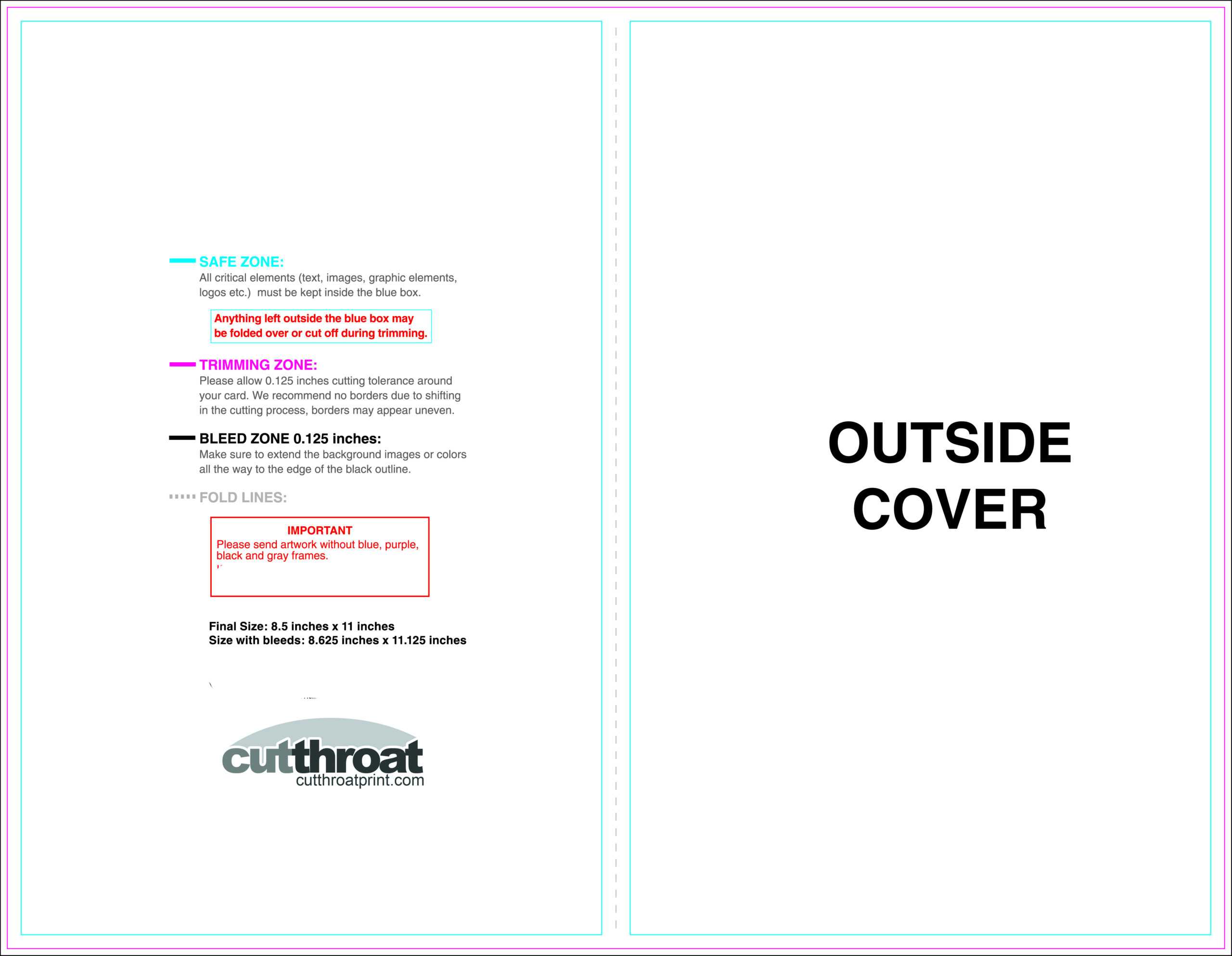 Cutthroat Printcustom Brochure Printing Regarding 8.5 X11 Brochure Template