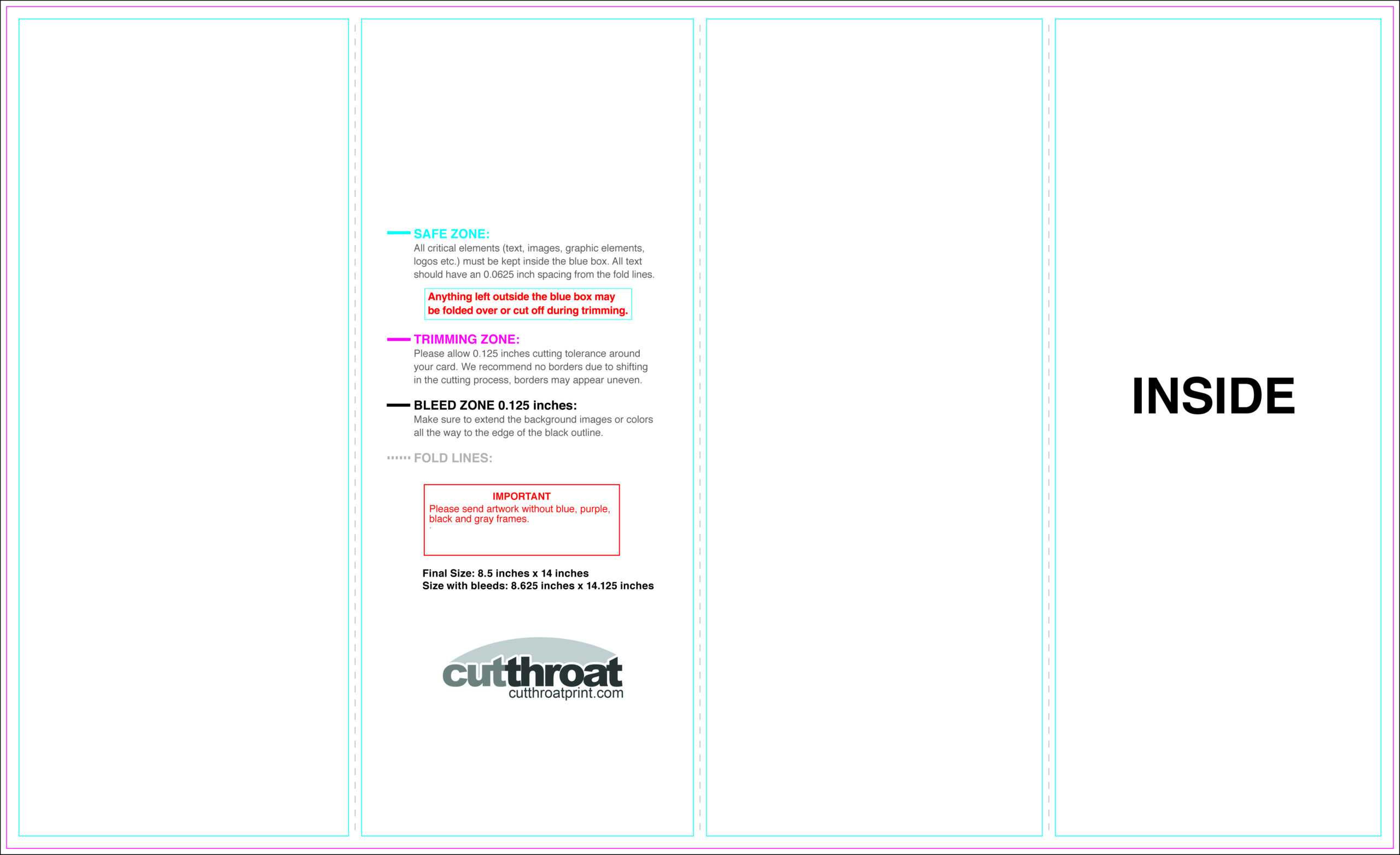 Cutthroat Printcustom Brochure Printing Regarding Quad Fold Brochure Template