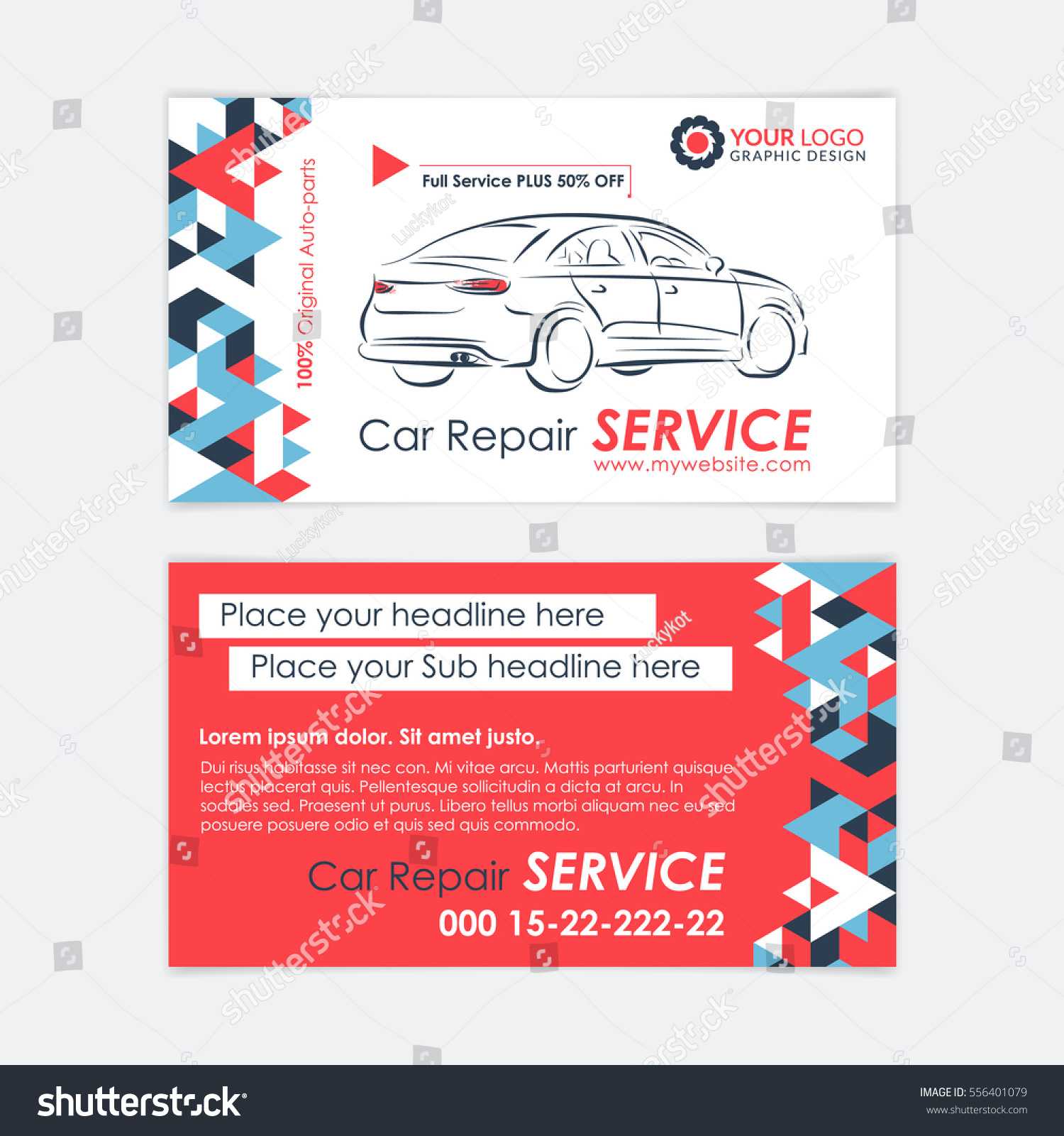 Стоковая Векторная Графика «Automotive Service Business Card For Automotive Business Card Templates