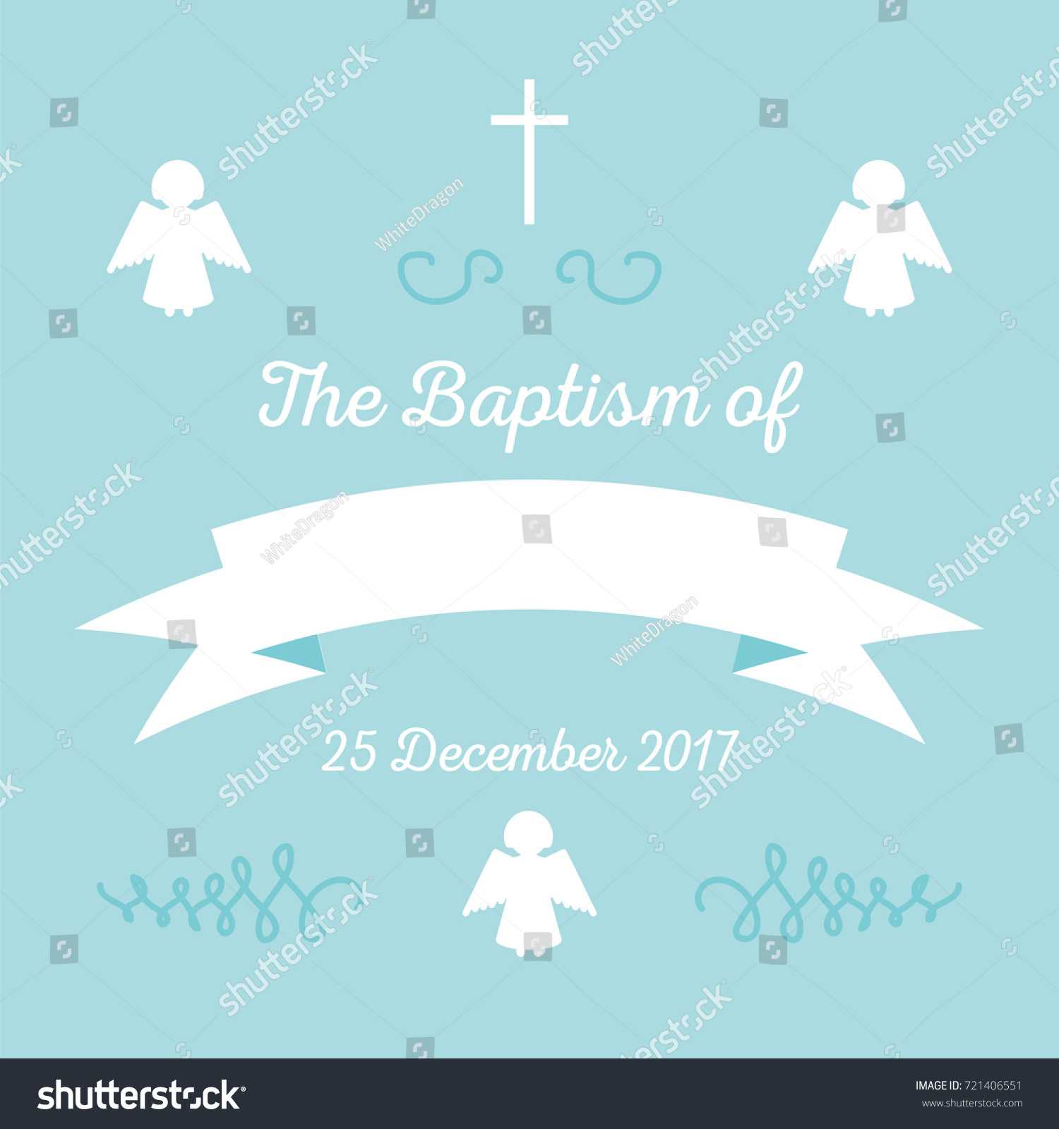 Стоковая Векторная Графика «Baptism Invitation Card Template Regarding Baptism Invitation Card Template