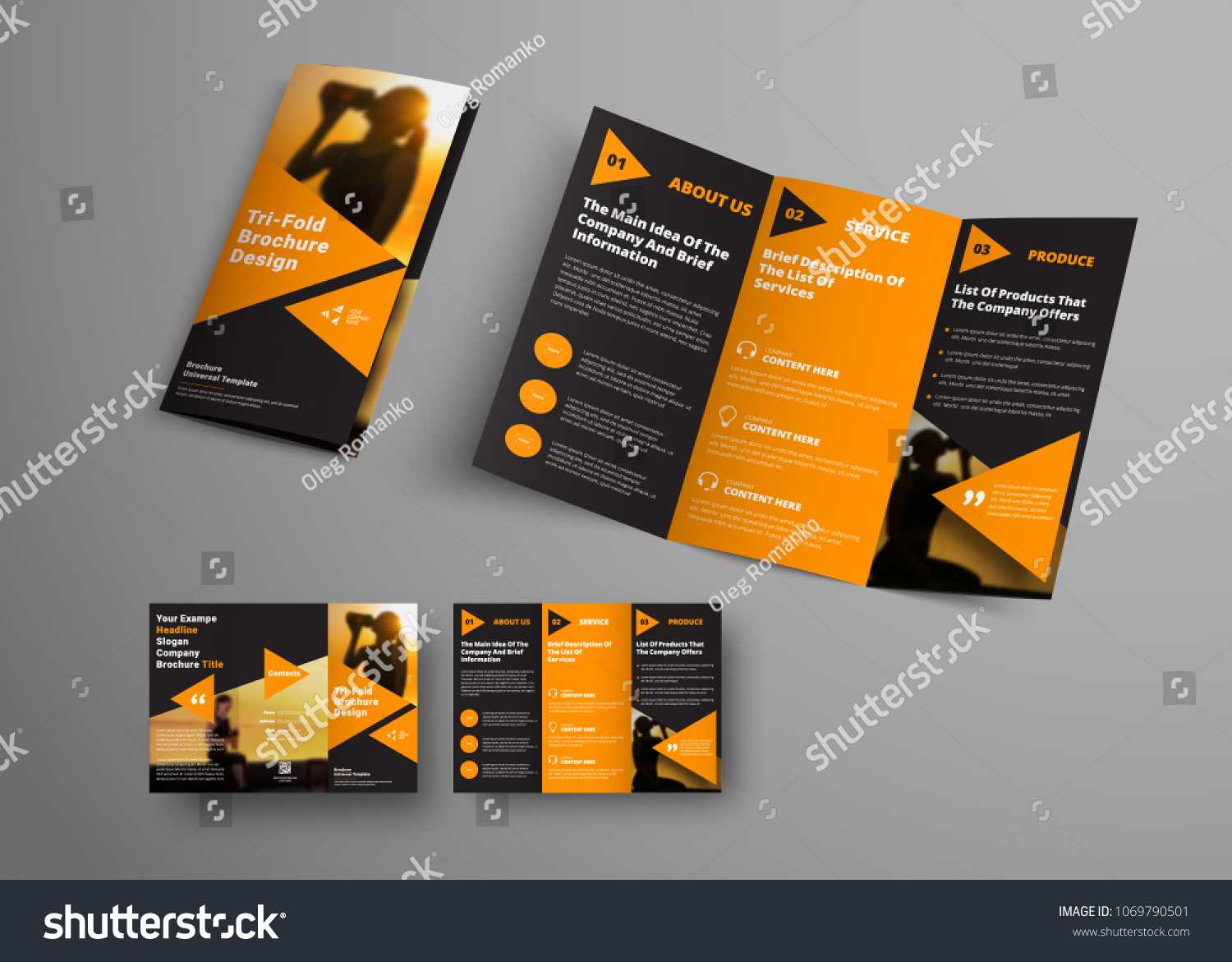 Стоковая Векторная Графика «Black Triple Folding Brochure With Regard To Membership Brochure Template
