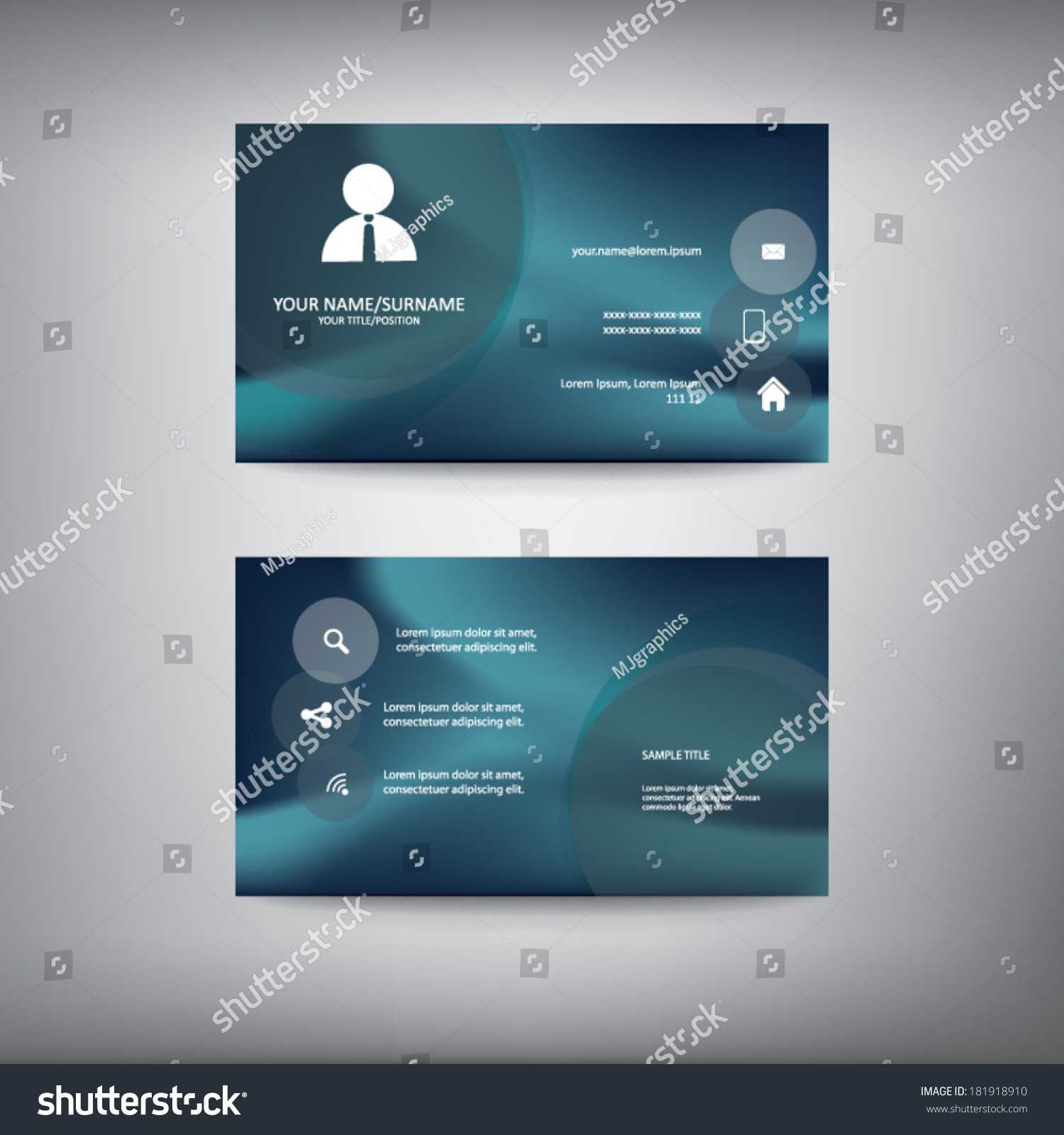 Стоковая Векторная Графика «Business Card Template Icons Regarding Buisness Card Template