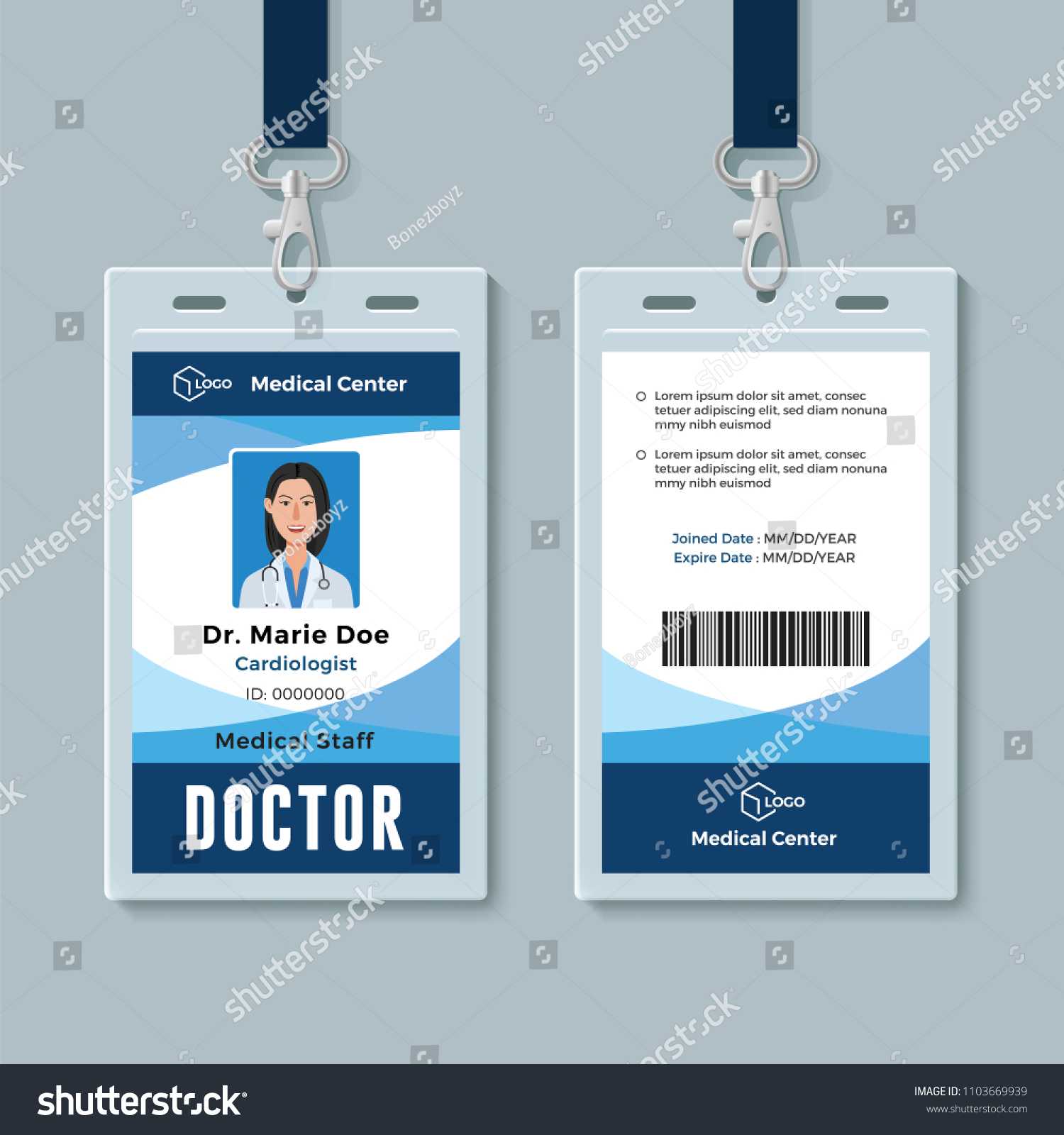 Стоковая Векторная Графика «Doctor Id Badge Medical Identity With Regard To Doctor Id Card Template