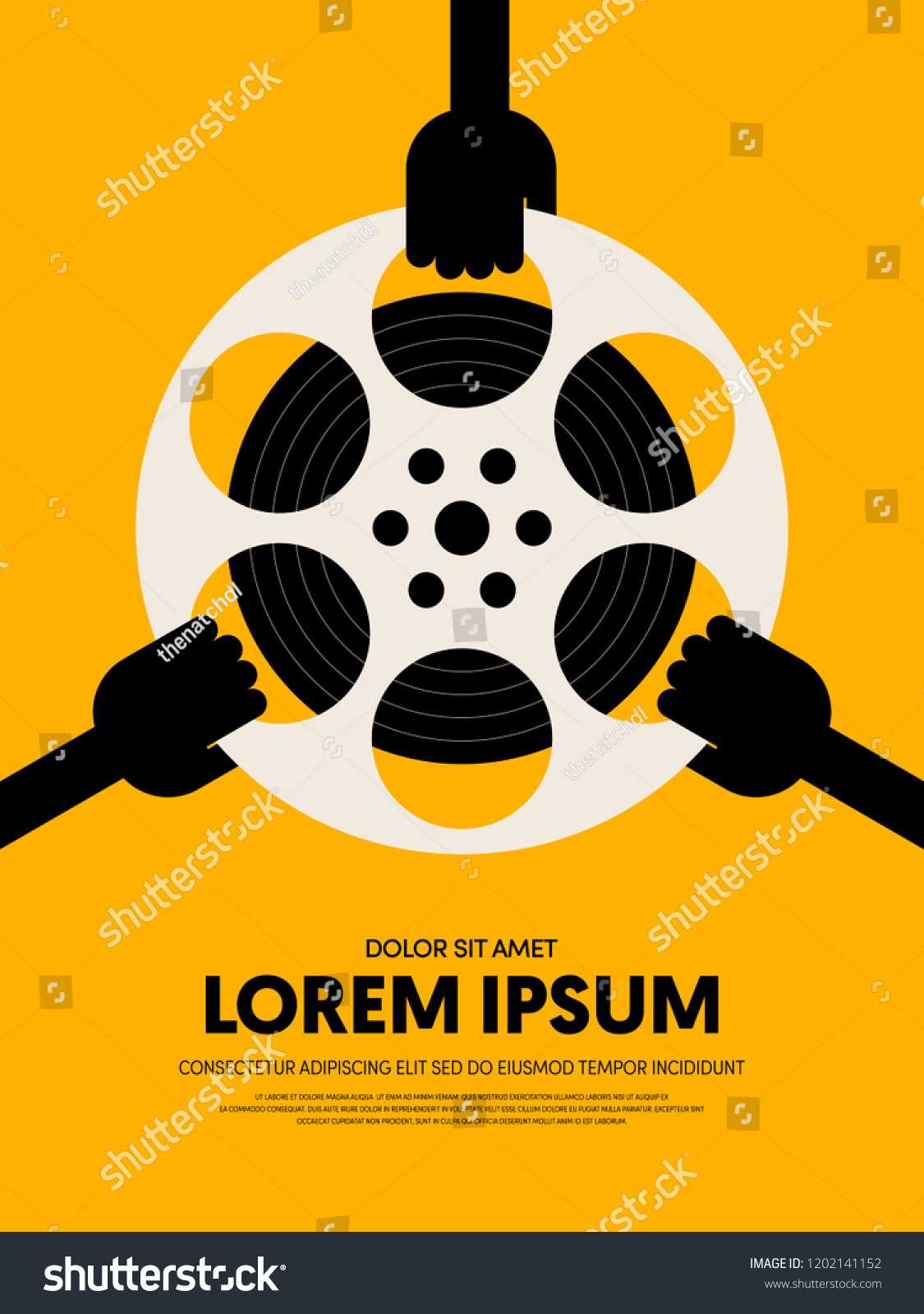 Стоковая Векторная Графика «Movie Film Festival Poster With Film Festival Brochure Template