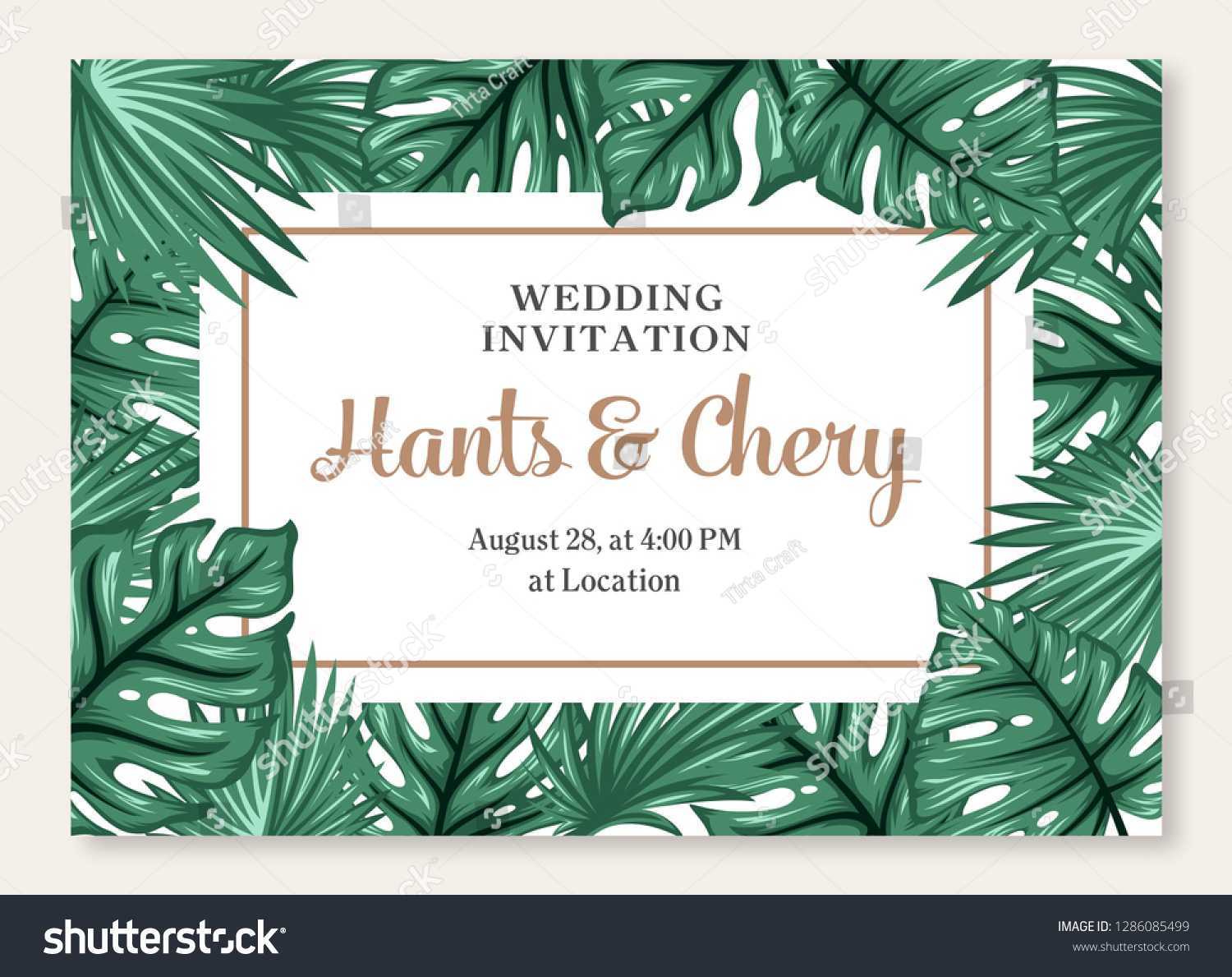 Стоковая Векторная Графика «Wedding Marriage Event With Event Invitation Card Template