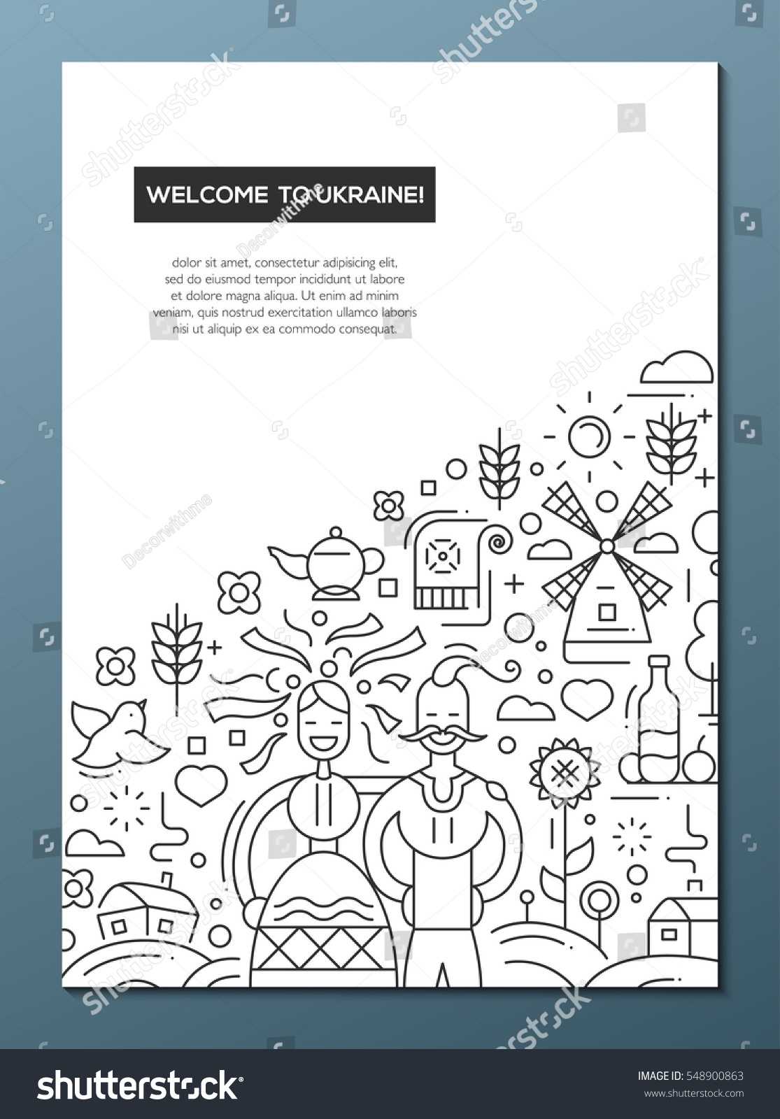 Стоковая Векторная Графика «Welcome Ukraine Vector Simple Pertaining To Welcome Brochure Template