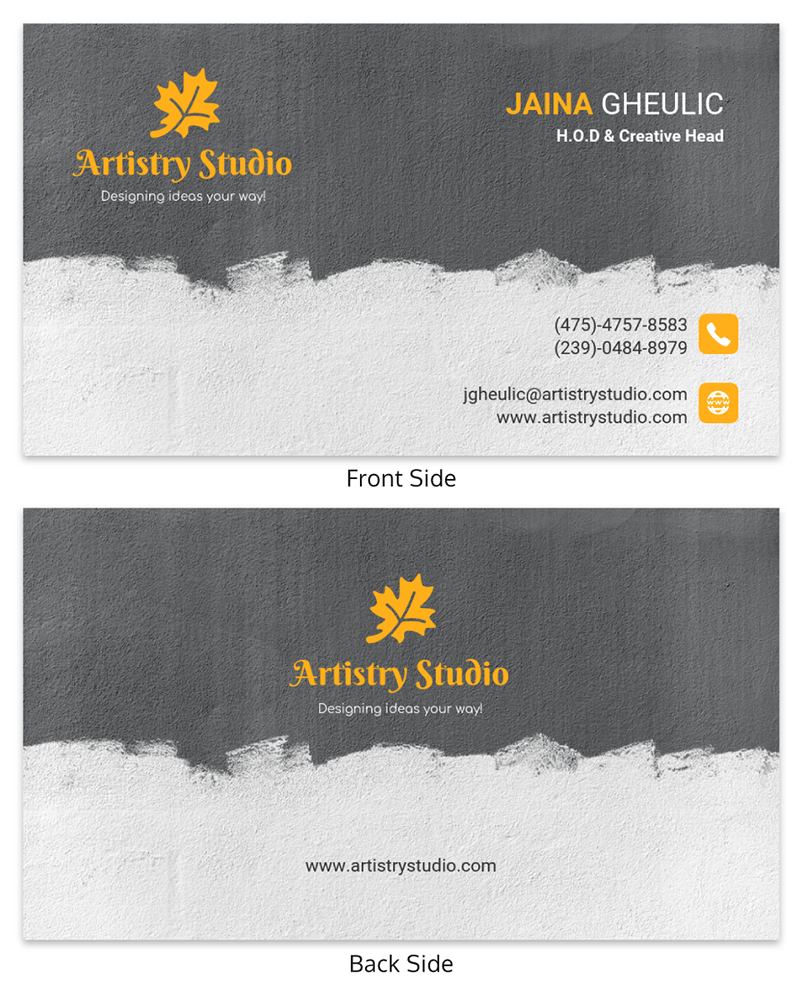 Dark Artist Business Card Template With Advertising Rate Card Template