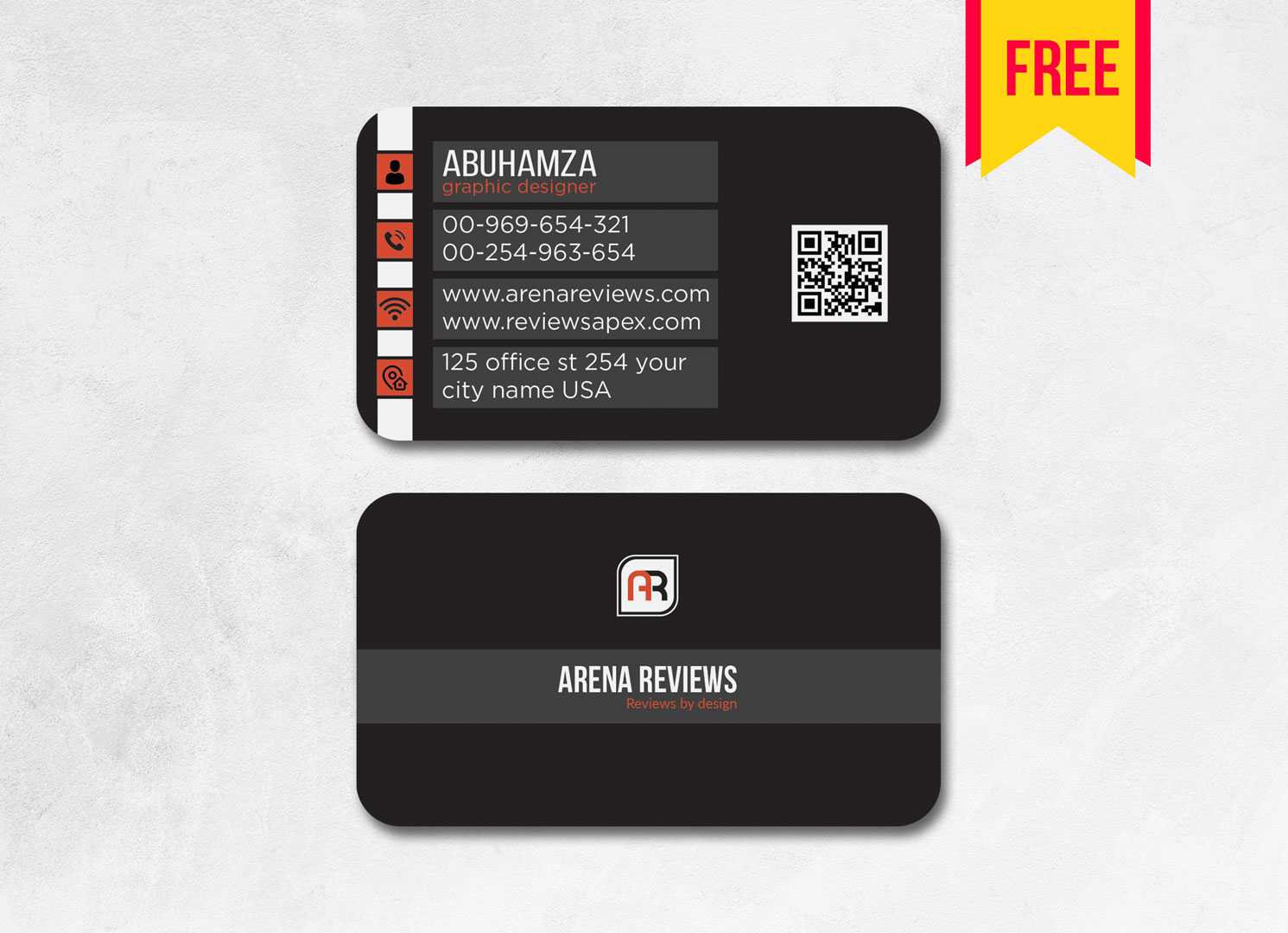 Dark Business Card Template Psd File | Free Download Throughout Psd Name Card Template