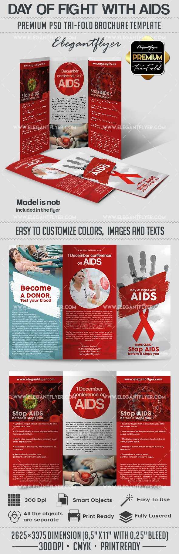 Day Of Fight With Aids Psd Brochure In Hiv Aids Brochure Templates