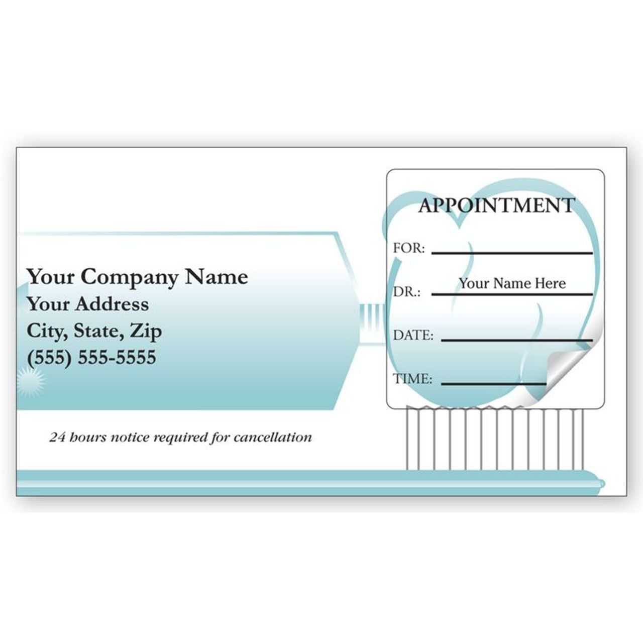 Dental Appointment Cards – Dalep.midnightpig.co Inside Dentist Appointment Card Template