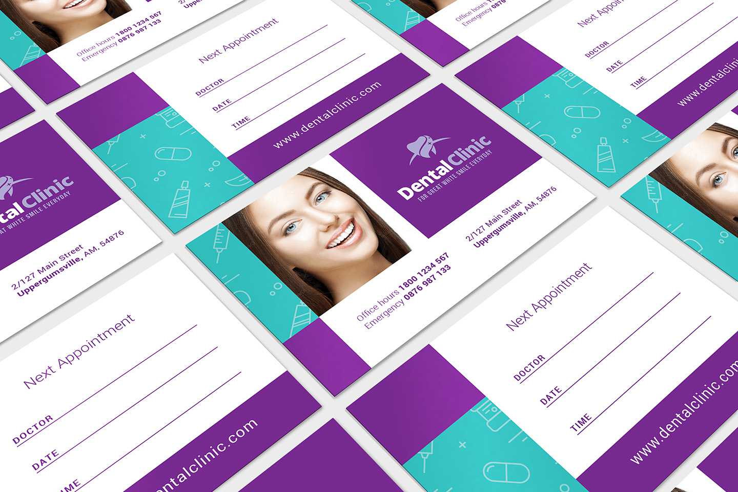 Dental Clinic Appointment Card Template In Psd, Ai & Vector Regarding Dentist Appointment Card Template