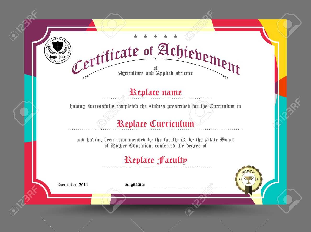Diploma Certificate Template Design. Vector Illustration. Throughout Design A Certificate Template