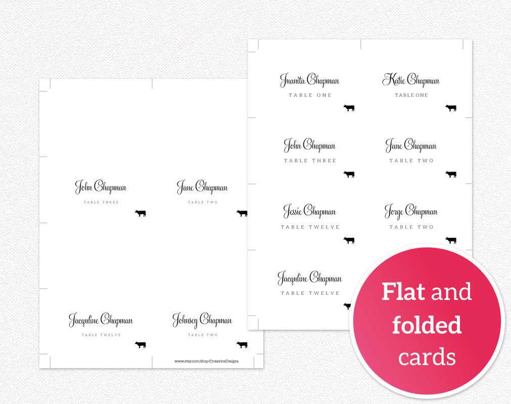 Diy Printable Place Cards · Wedding Templates And Printables Pertaining To Fold Over Place Card Template