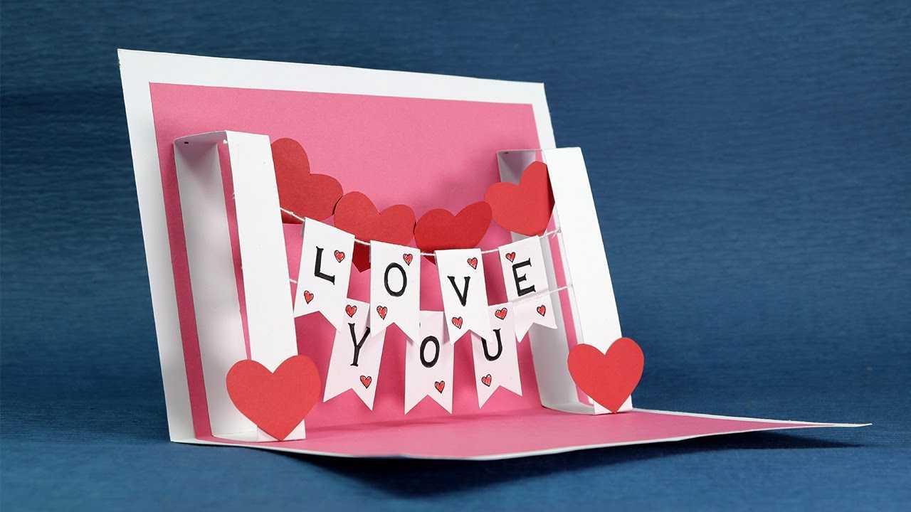 Diy Valentine Card – Handmade I Love You Pop Up Card Intended For I Love You Pop Up Card Template