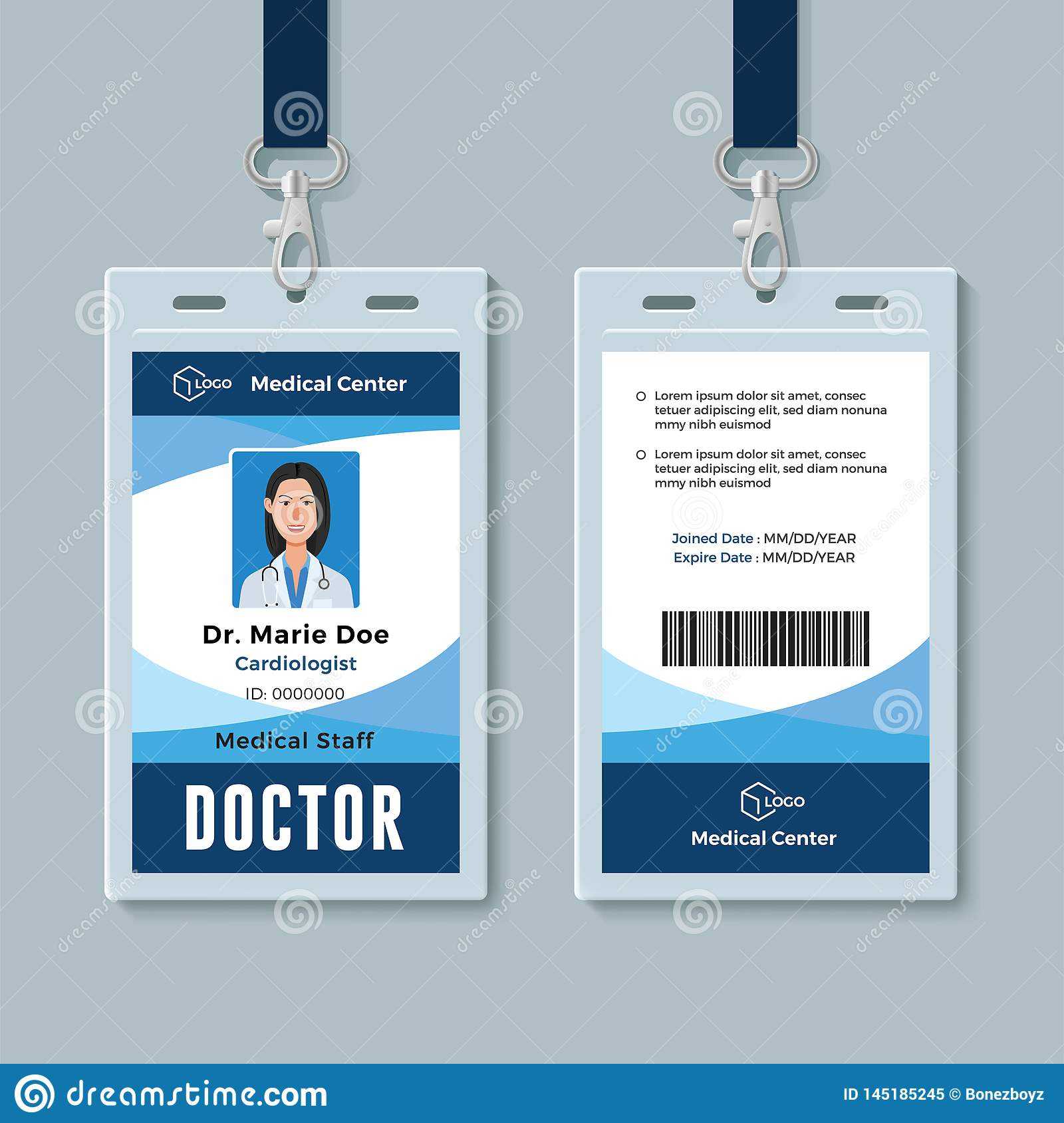 Doctor Id Badge. Medical Identity Card Design Template Stock Within Hospital Id Card Template