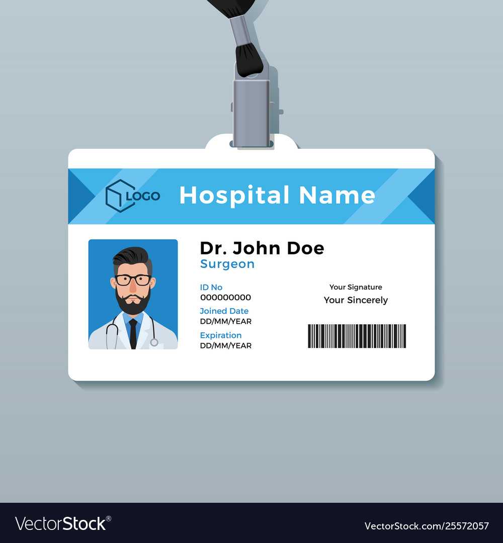 Doctor Id Card Template Medical Identity Badge Intended For Personal Identification Card Template