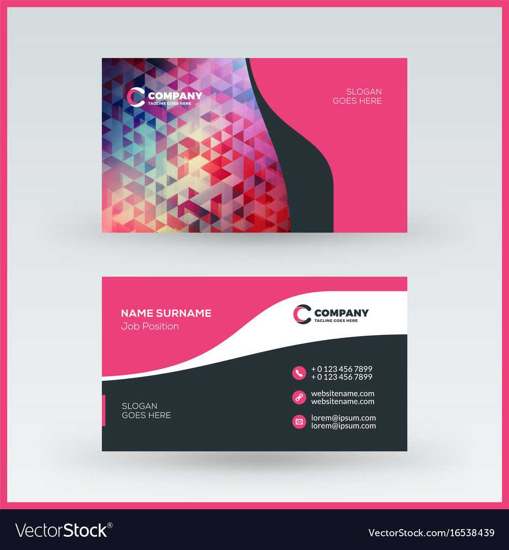 Double Sided Horizontal Business Card Template With Advertising Card Template