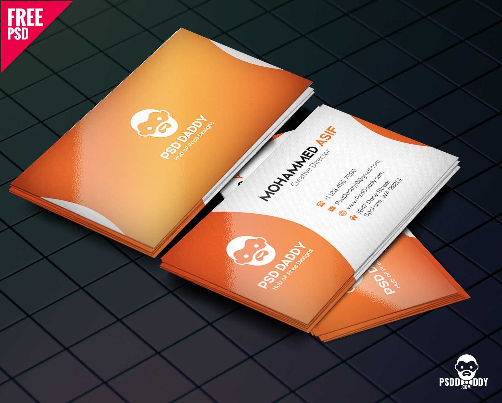 Download] Business Card Design Psd Free | Psddaddy With Download Visiting Card Templates