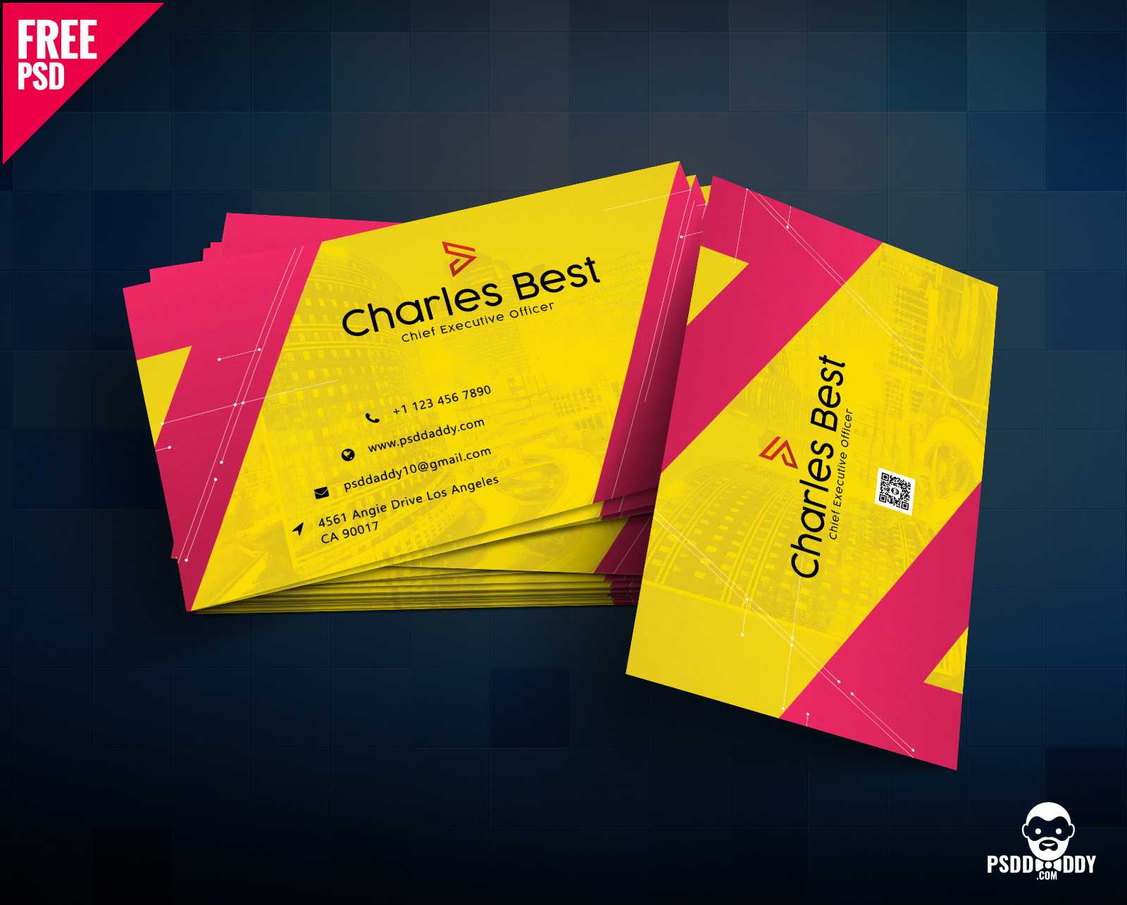 Download] Creative Business Card Free Psd | Psddaddy Regarding Business Card Size Psd Template