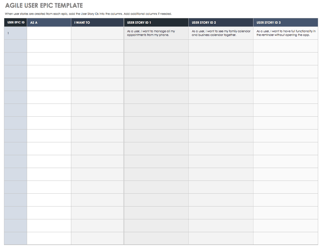 Download Free User Story Templates |Smartsheet Pertaining To Agile Story Card Template