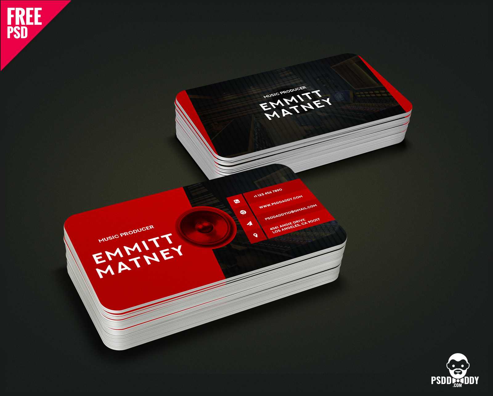 Download] Music Visiting Card Free Psd | Psddaddy Intended For Visiting Card Template Psd Free Download