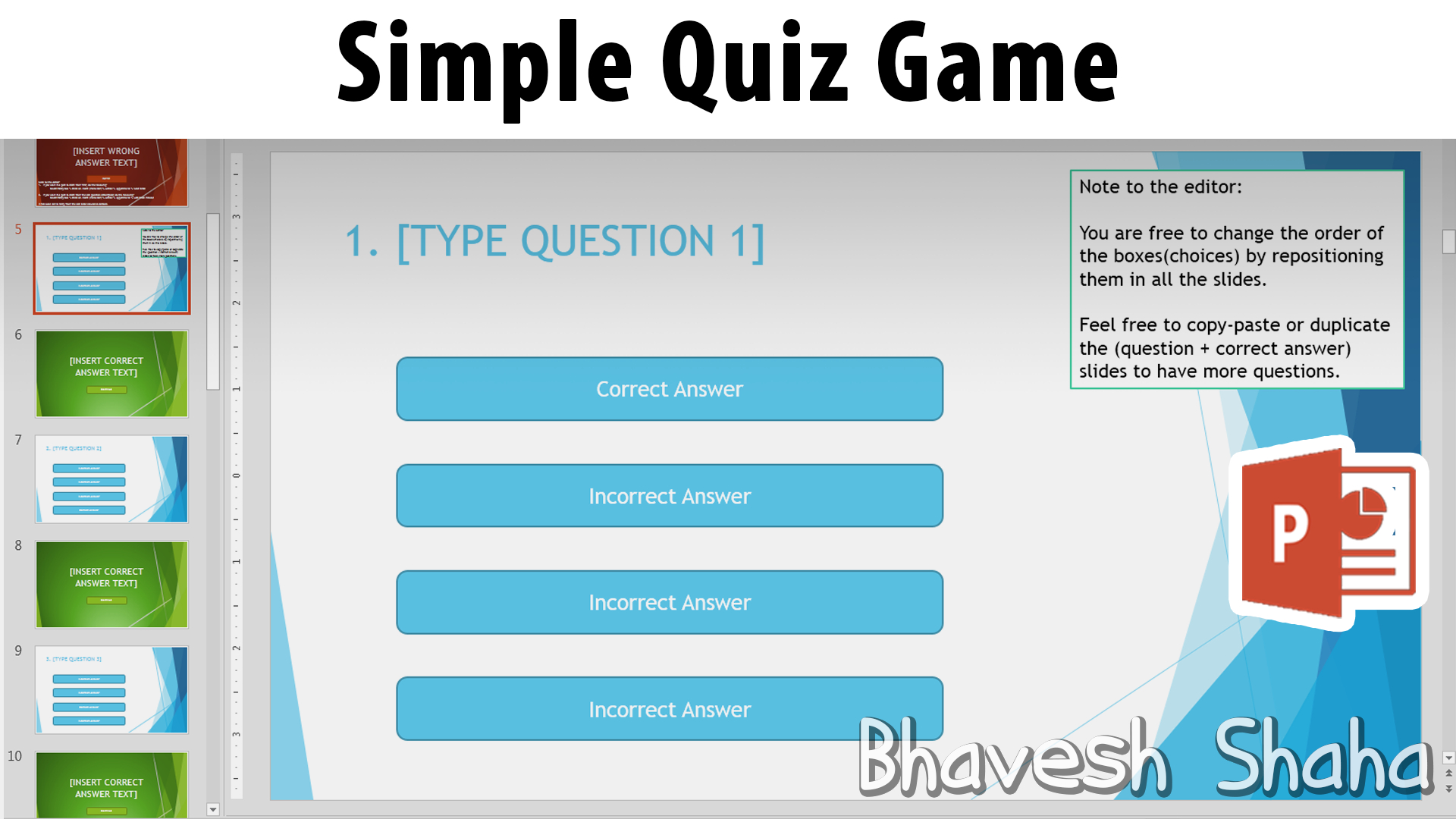 Download Powerpoint Template – Interactive Quiz Game For In Powerpoint Quiz Template Free Download