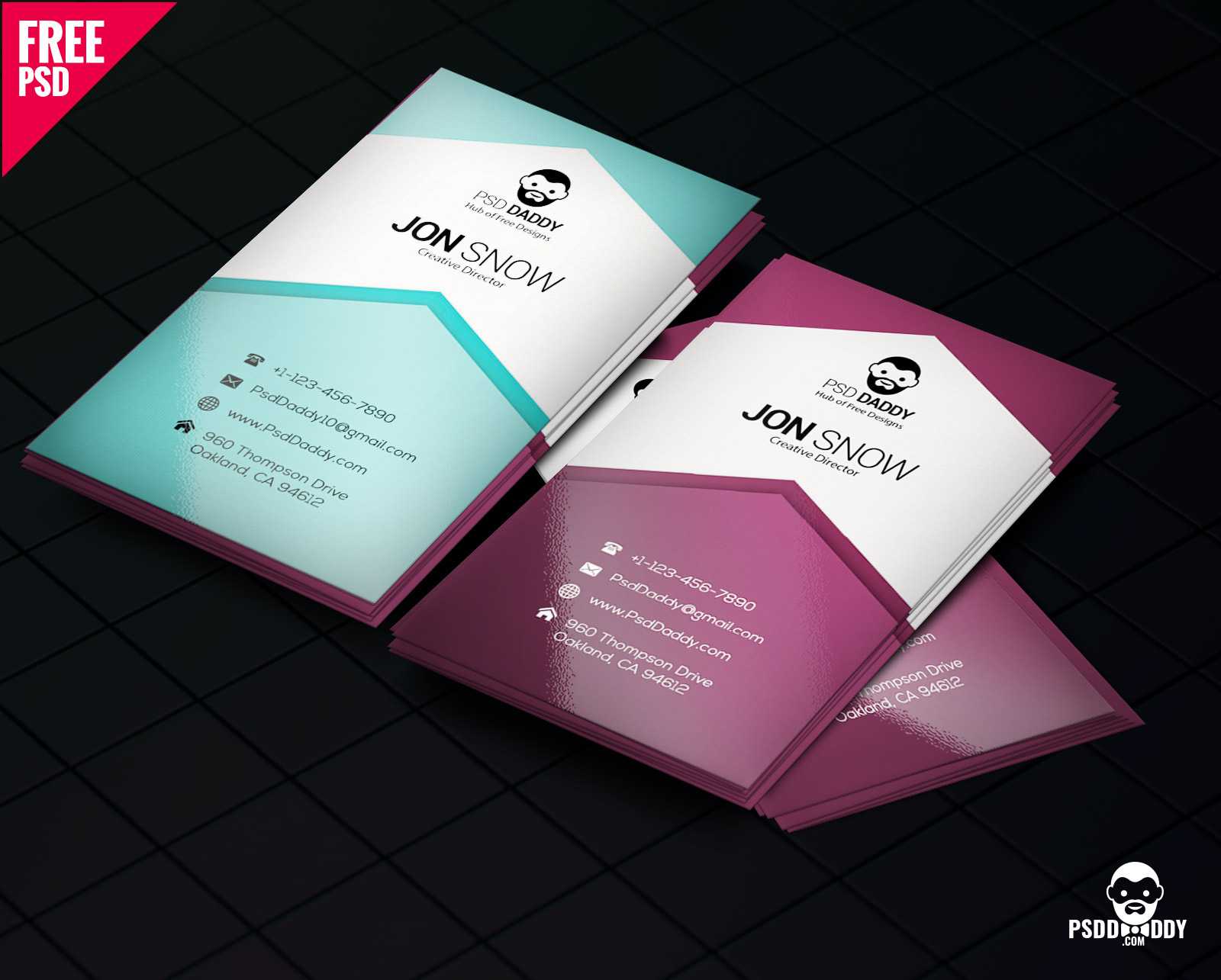 Download]Creative Business Card Psd Free | Psddaddy In Business Card Size Psd Template