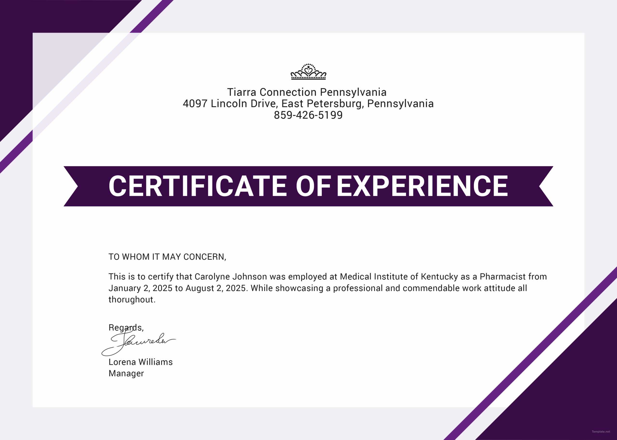 ❤️free Printable Certificate Of Experience Sample Template❤️ Pertaining To Good Job Certificate Template