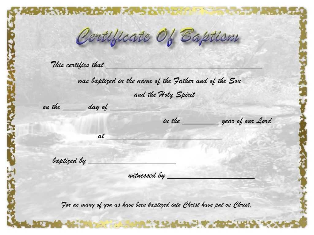 ❤️free Sample Certificate Of Baptism Form Template❤️ Inside Christian Certificate Template