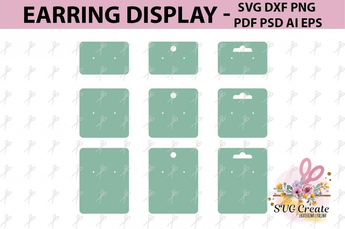 Earring Cards Svg, Earring Display Svg, Earring Display Pdf Inside Free Svg Card Templates