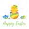 Easter Day Greeting Card Template With Cute Chick Hatched From.. throughout Easter Chick Card Template