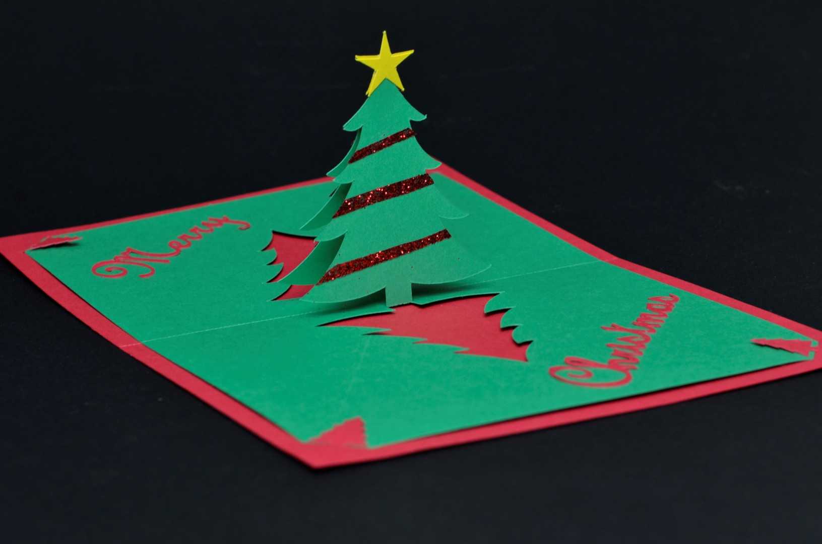 Easy Christmas Tree Pop Up Card Template For Pop Up Tree Card Template
