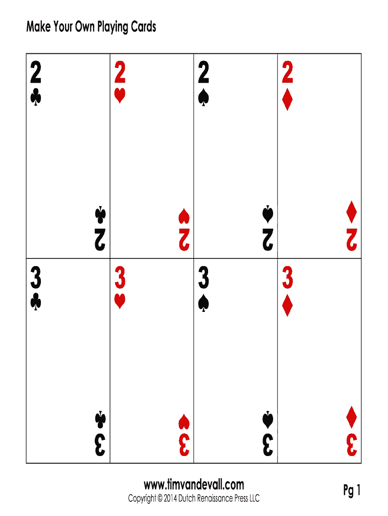 Editable Playing Card Template – Fill Online, Printable With Deck Of Cards Template