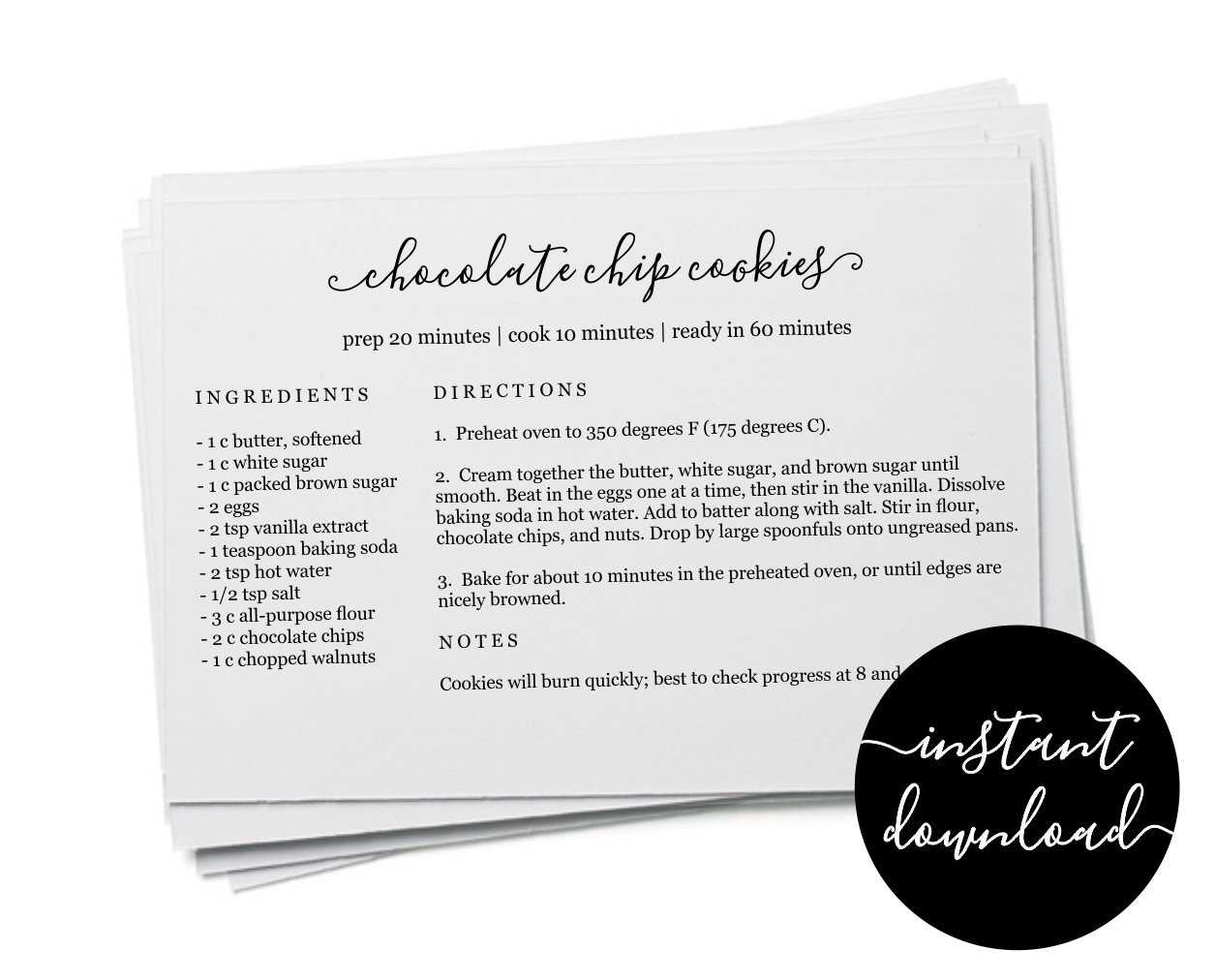 Editable Recipe Card Template – Printable Index Card Size Regarding Word Template For 3X5 Index Cards