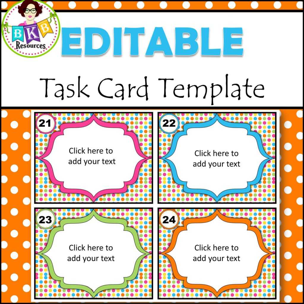 Editable Task Card Templates – Bkb Resources Throughout Task Cards Template