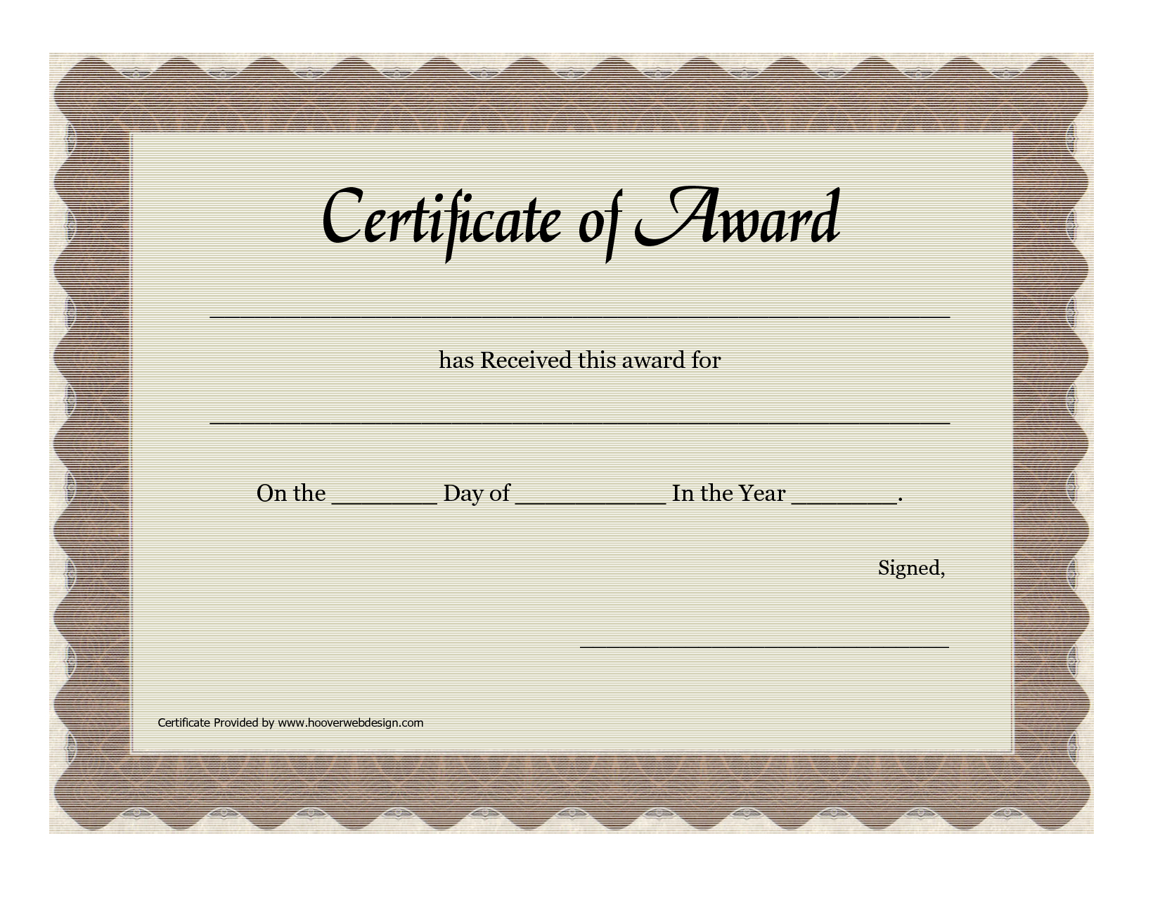 Effective Certificate Of Award Template With Brown Color Pertaining To Winner Certificate Template