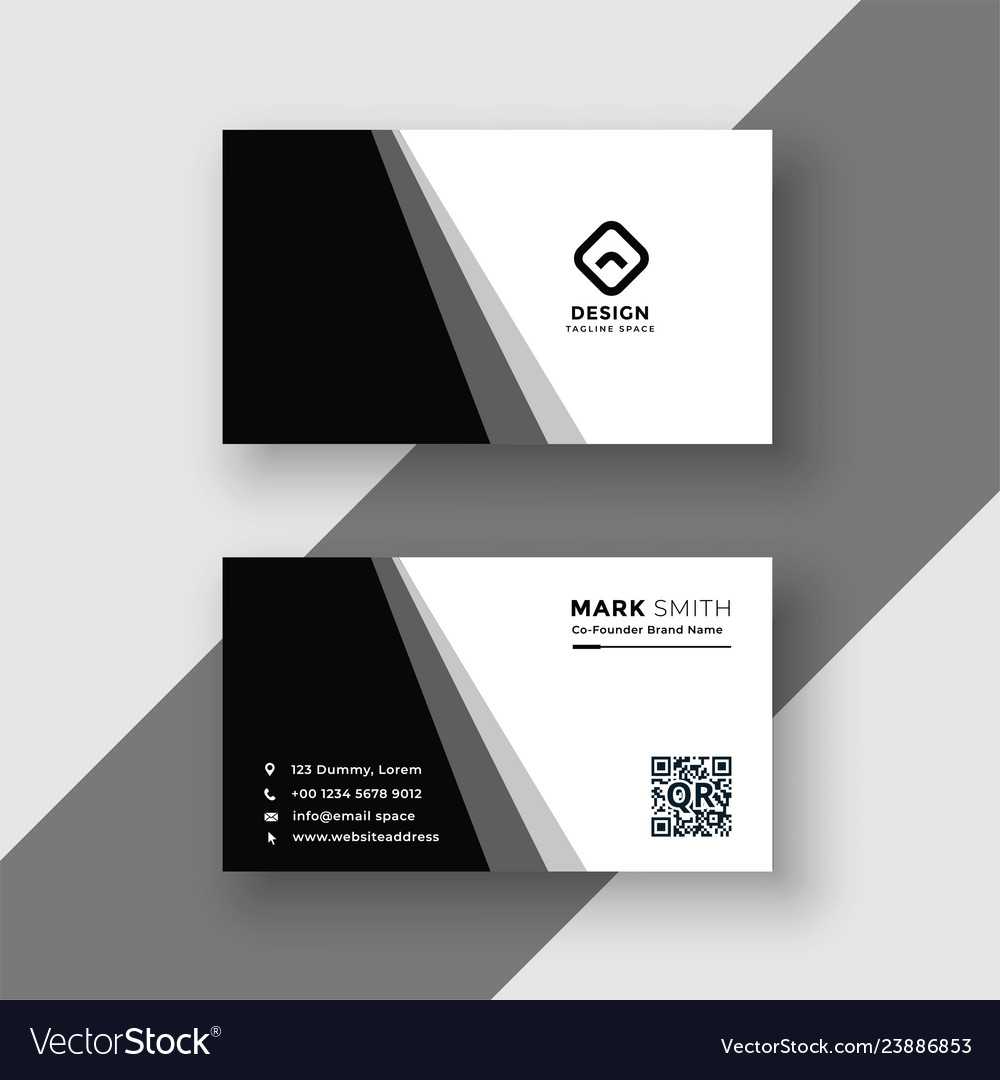 Elegant Black And White Business Card Template Throughout Black And White Business Cards Templates Free