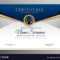 Elegant Blue And Gold Diploma Certificate Template pertaining to Elegant Certificate Templates Free