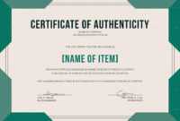 Elegant Certificate Of Authenticity Template with Certificate Of Authenticity Template
