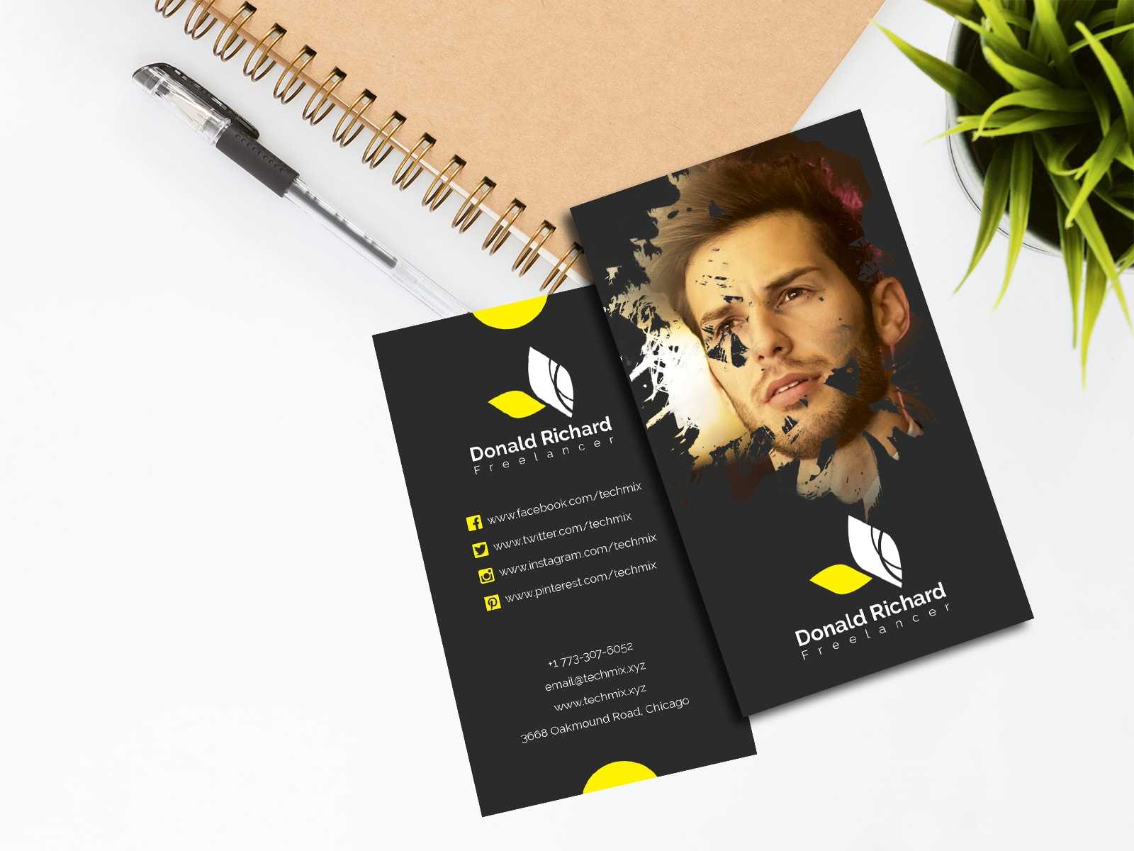Elegant Freelancer Business Card Template With Freelance Business Card Template