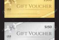Elegant Gift Card Or Gift Voucher Template With Shiny Gold And.. for Elegant Gift Certificate Template