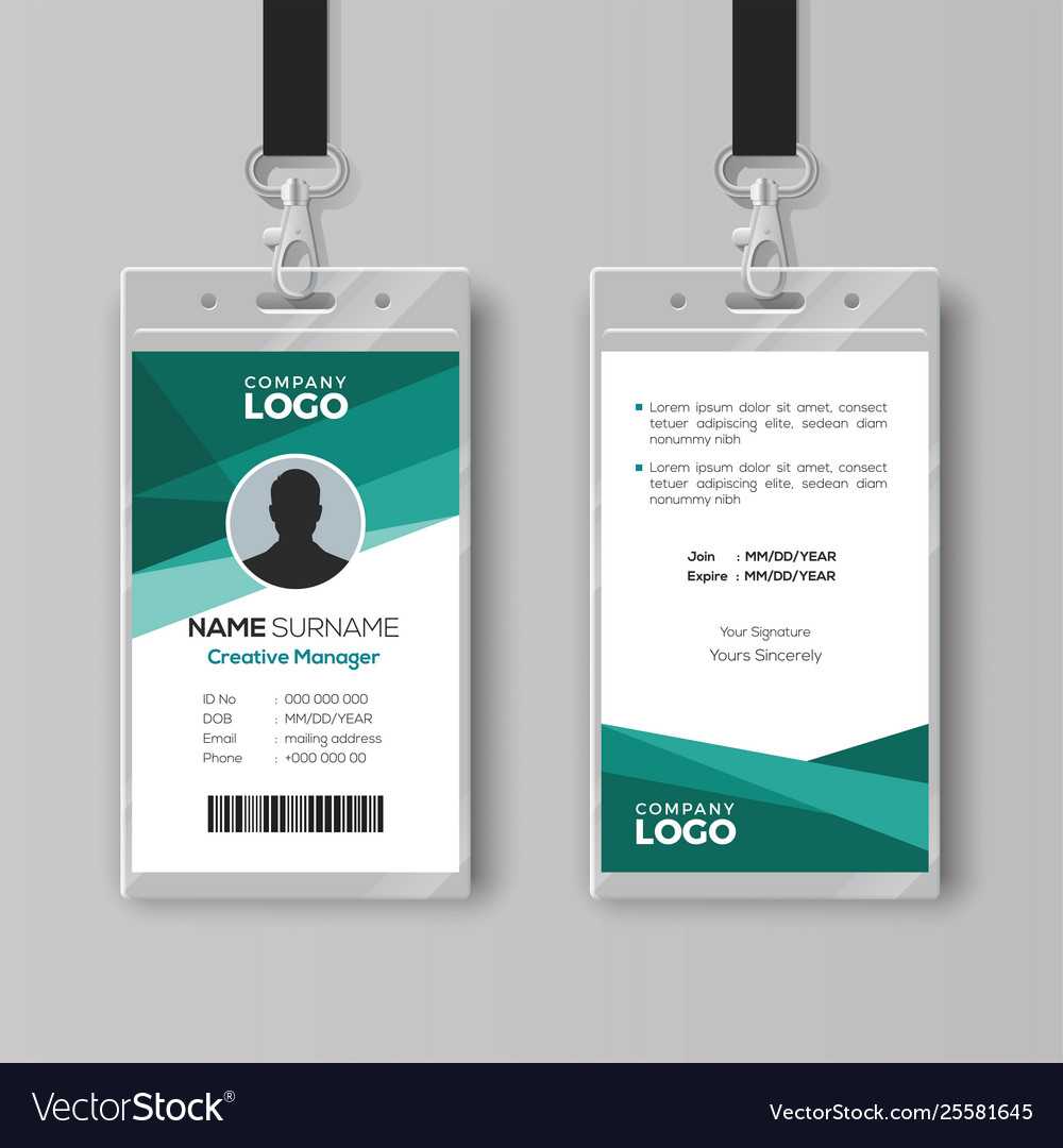 Elegant Id Card Design Template With Regard To Template For Id Card Free Download
