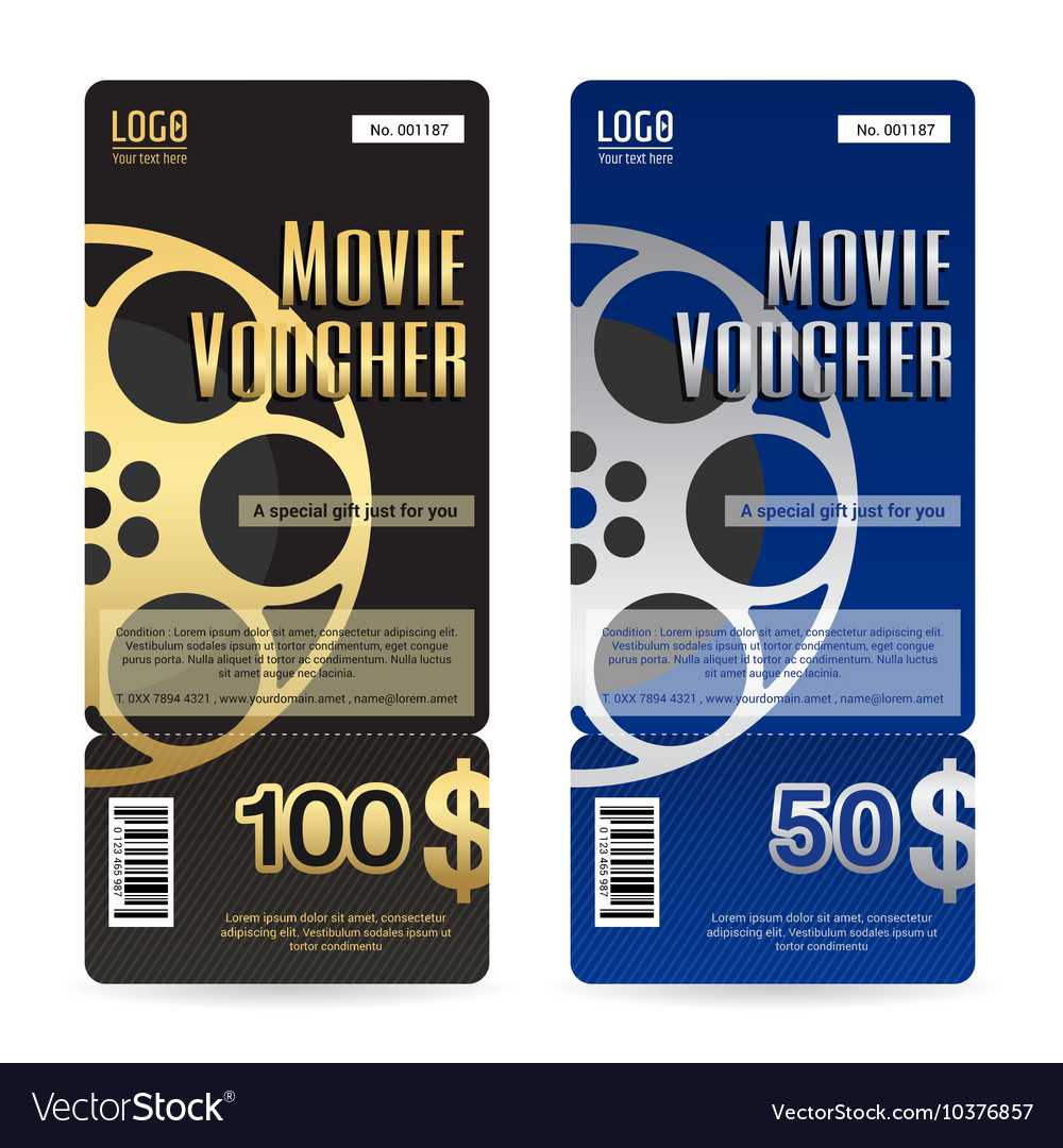 Elegant Movie Gift Voucher Or Gift Card Template For Movie Gift Certificate Template